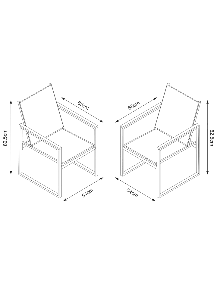 VCM  2-tlg. Gartenstuhl Balkonstuhl Lounge Volasi in Anthrazit günstig kaufen onesize