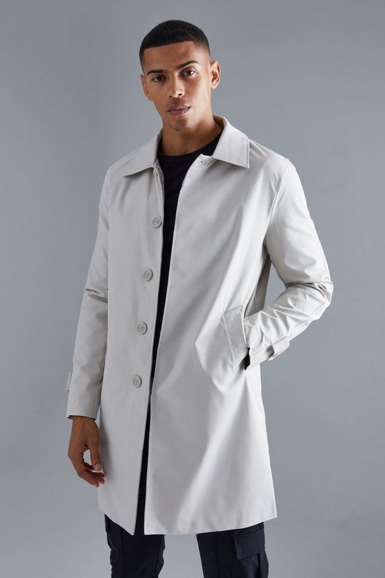 Einreihiger Poly Twill-Regenmantel