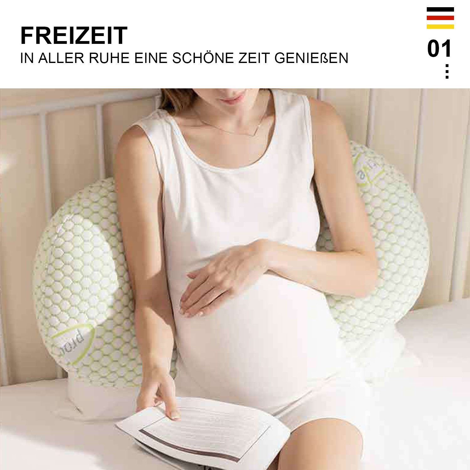 MAGICSHE Stillkissen Schwangerschaftskissen, Seitenschläferkisssen in U-Form, Side Sleeping Schwangere Frauen Kissen