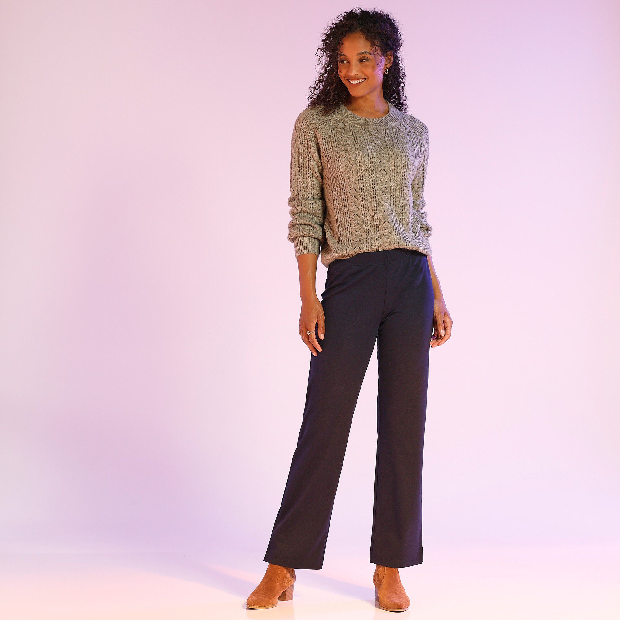 Pantalon maille fluide extensible