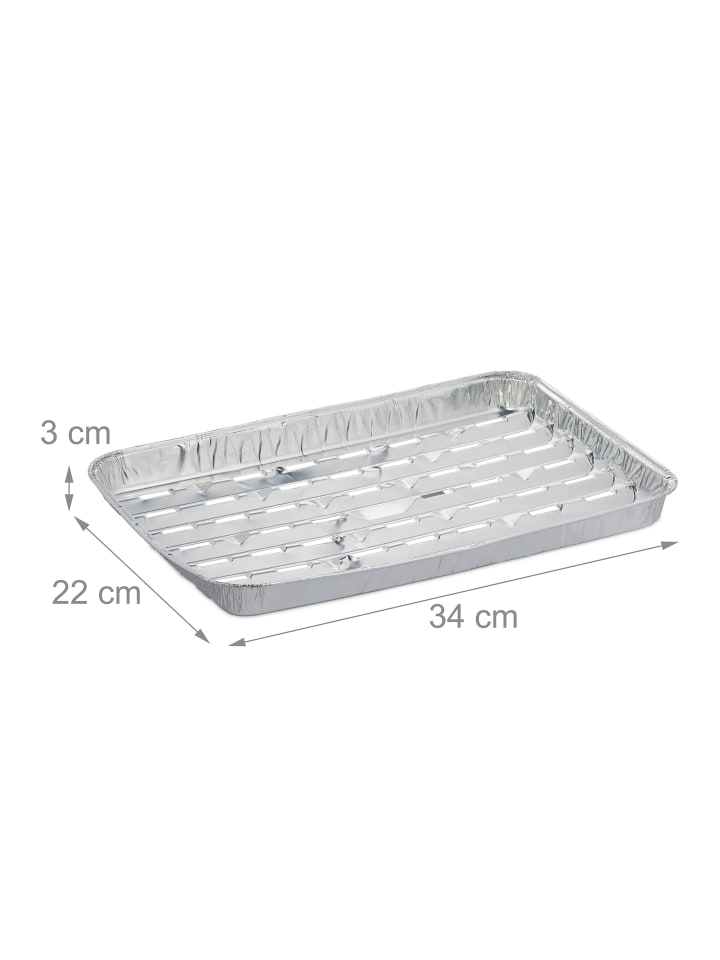 relaxdays 25 x Grillschale in Silber - (B)34 x (T)22 cm günstig kaufen onesize
