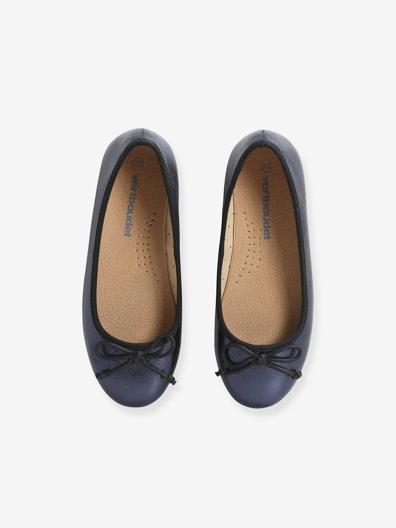 Ballerines irisées fille bleu marine métallisé