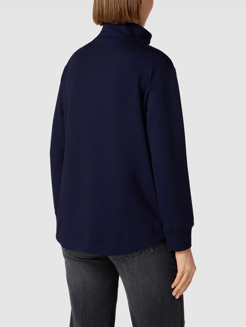 Sweatjacke mit Stehkragen in dunkelblau