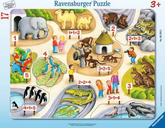 Kinderpuzzle ab 3 Jahren - Erstes Zählen bis 5 - 17 Teile