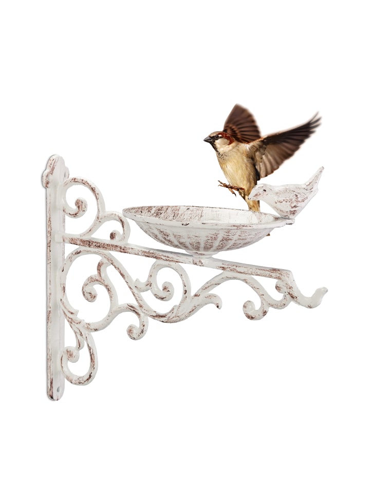 relaxdays Vogeltränke in Weiß - (B)28x (H)24 x (T)14 cm günstig kaufen onesize