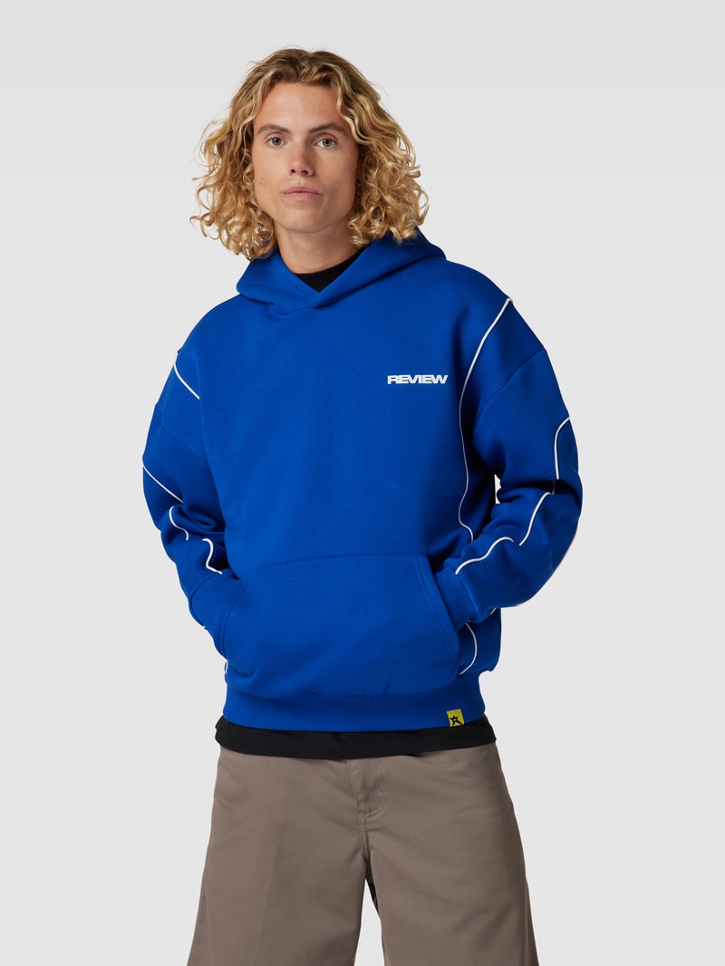 Hoodie mit Kontrastnähten in royalblau