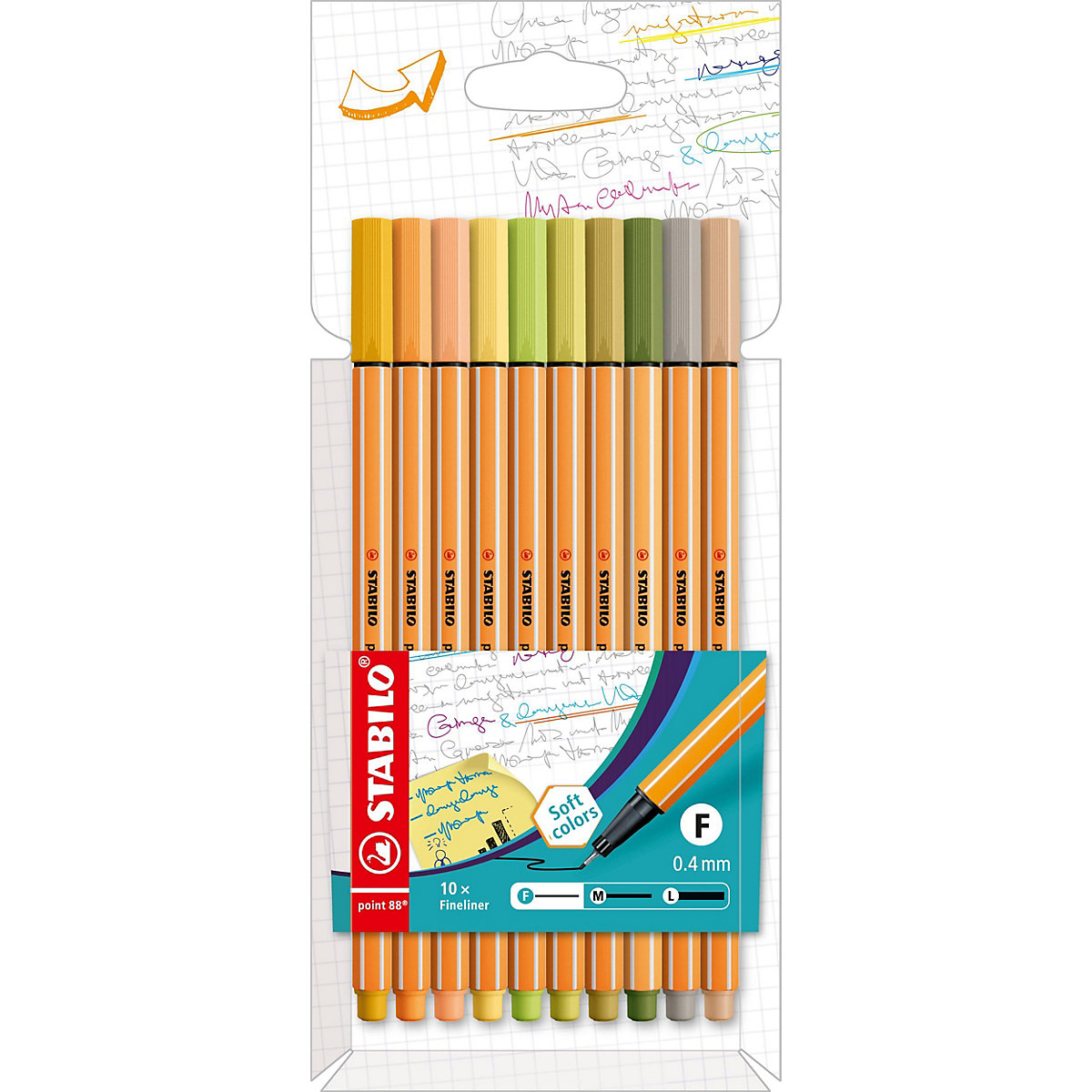 Fineliner point 88, 10 Farben