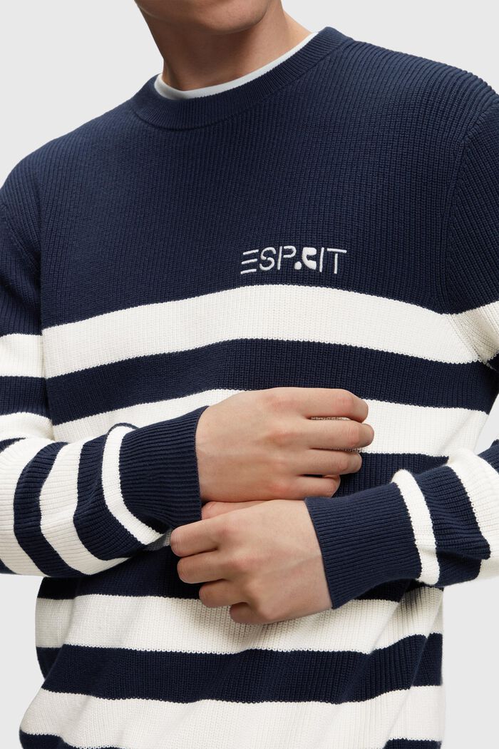 Gestreifter Rundhals-Pullover