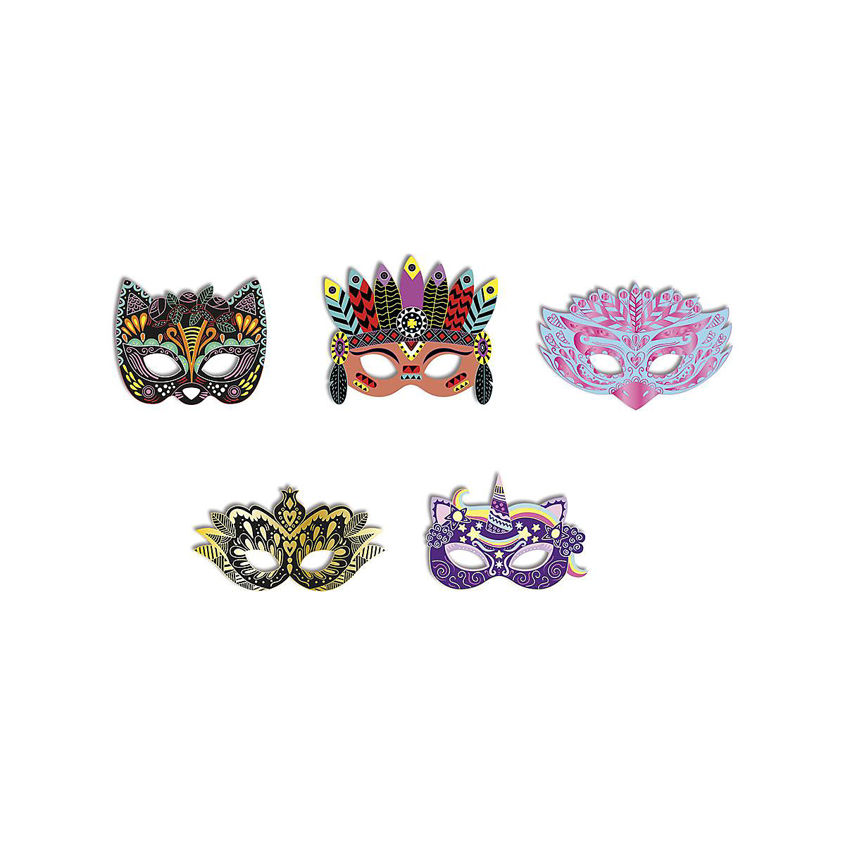 Kreativ-Set Kratzbilder Partymasken