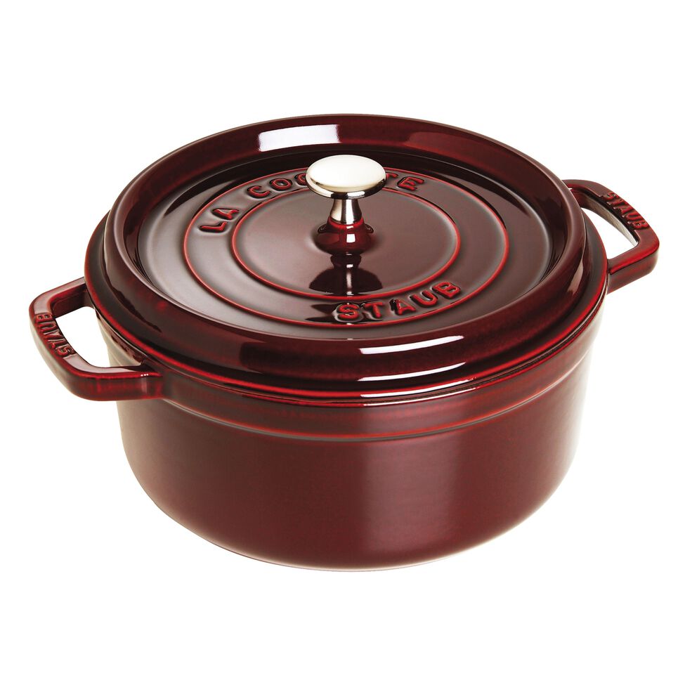 Cocotte 26 cm, rund, Grenadine-Rot, Gusseisen