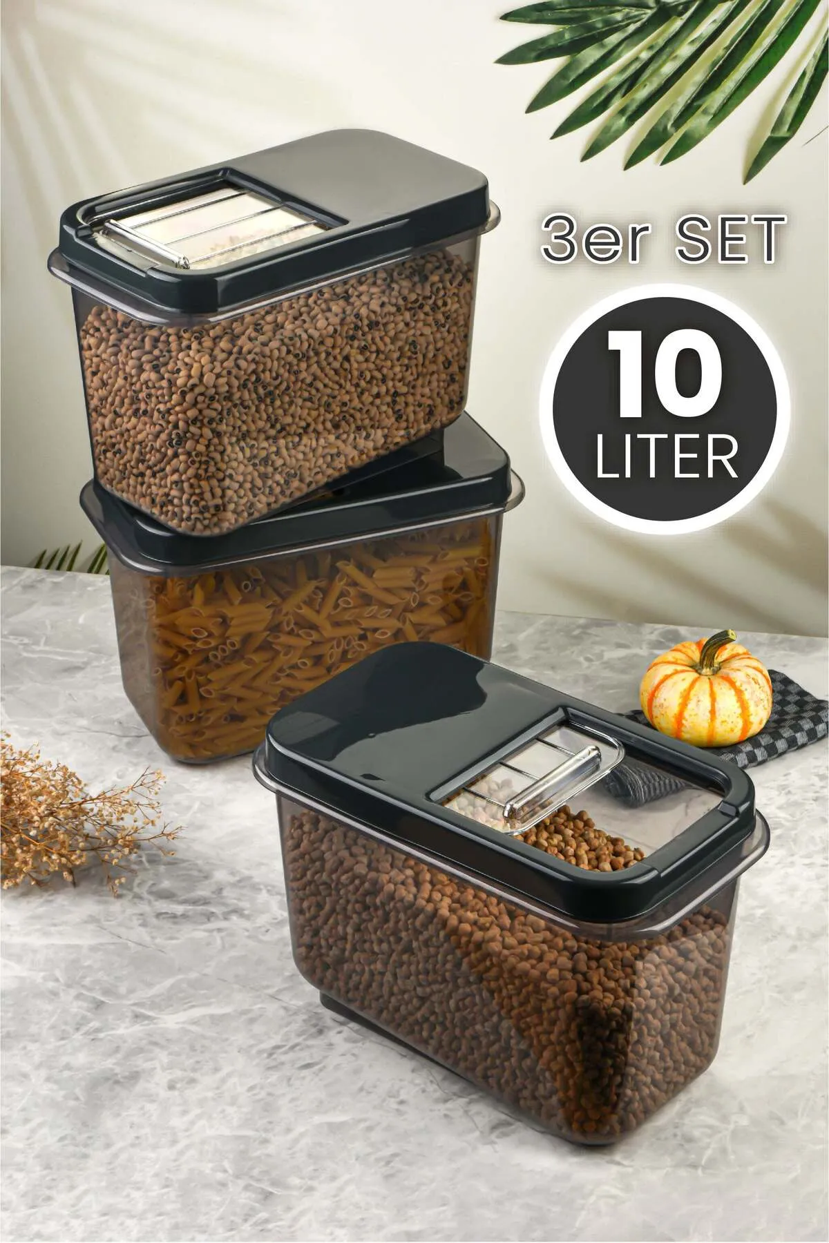 Viwares  Multibox 3er Set 10 Liter Schwarz