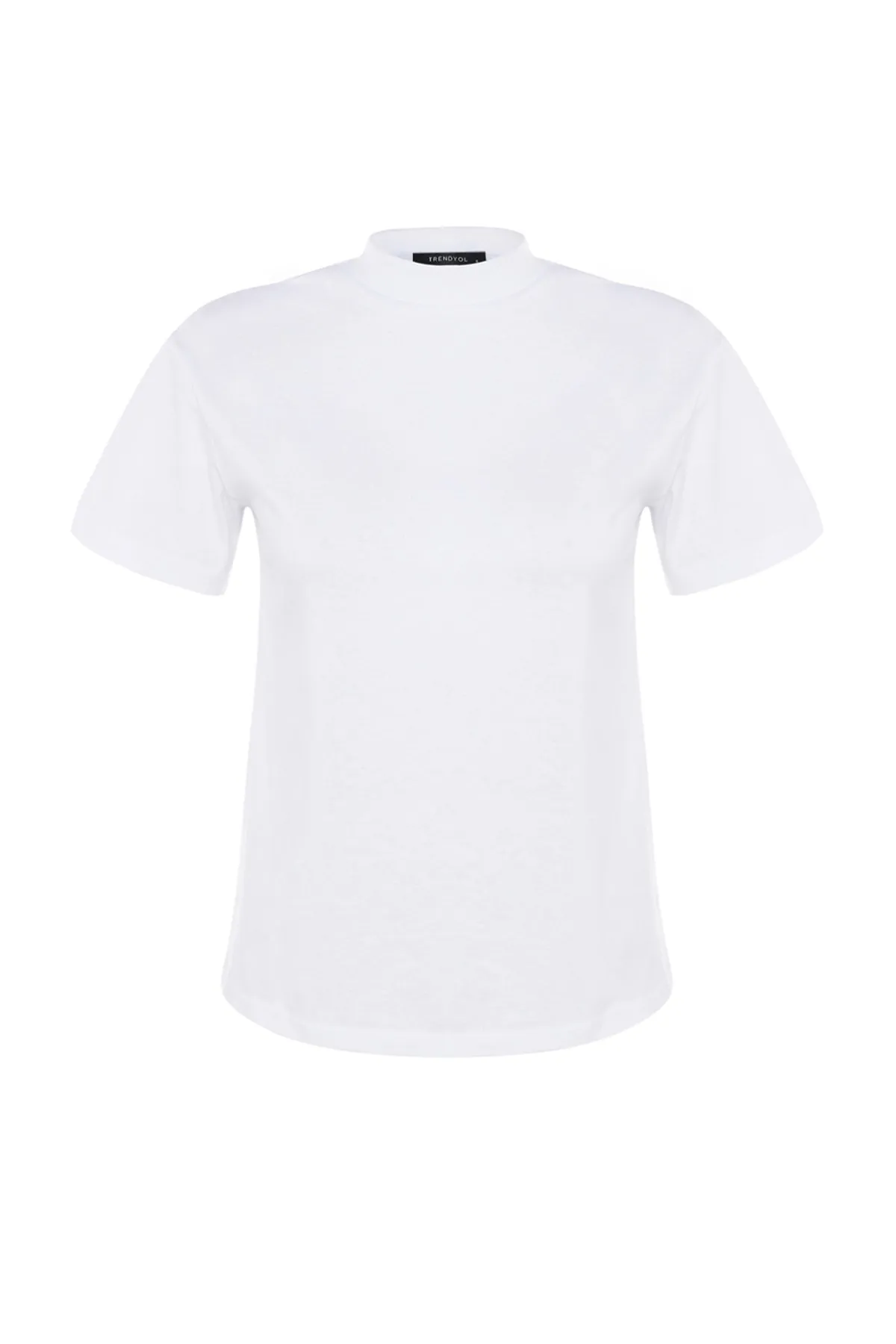 Trendyol Collection  Weiß-schwarz-weiß gestreiftes Basic-Strick-T-Shirt mit Stehkragen im 2er-Pack TWOSS20TS1500