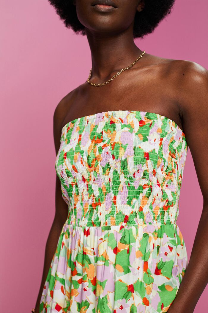 Gesmoktes Schlauchkleid in Midilänge, LENZING™ ECOVERO™