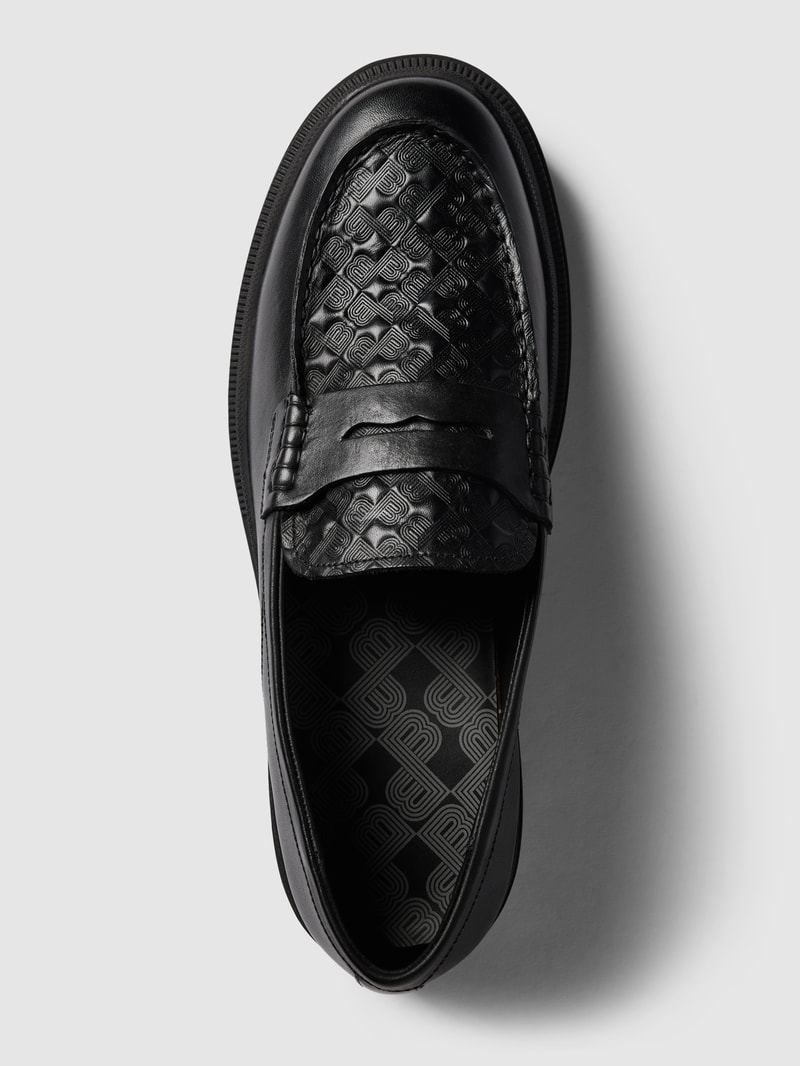 Penny-Loafer aus Leder mit Logo-Prägung Modell 'Bobby Antik' in schwarz