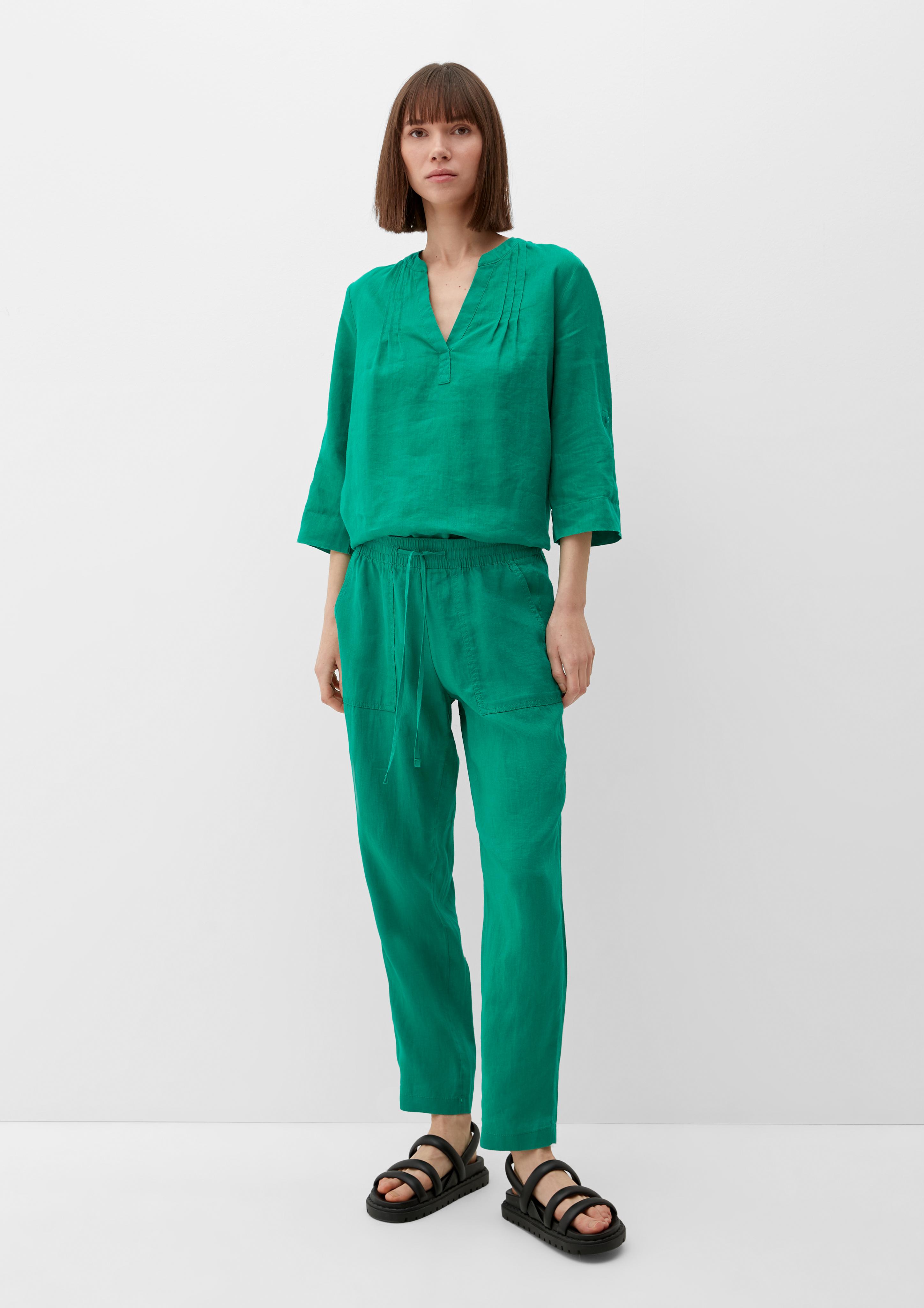 Relaxed: Leinenhose mit Elastikbund  2128991-7646