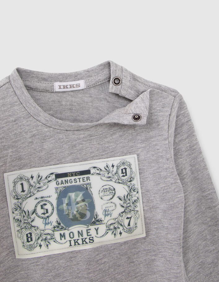 T-shirt gris visuel lenticulaire bébé garçon