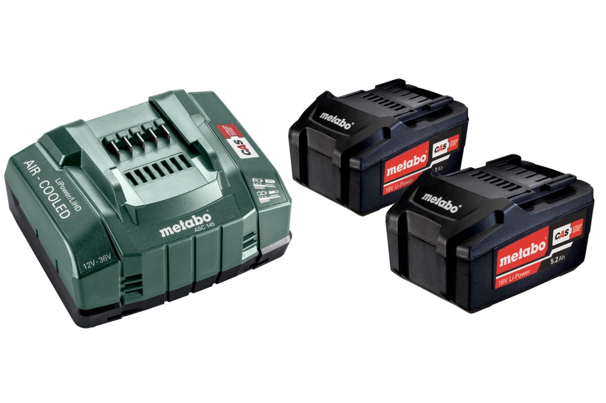 Metabo Accessoires 685051000 Basis-Rink - 2 x Accu 18V 5,2Ah Li-Ion Li-Power + ASC145 įkroviklis