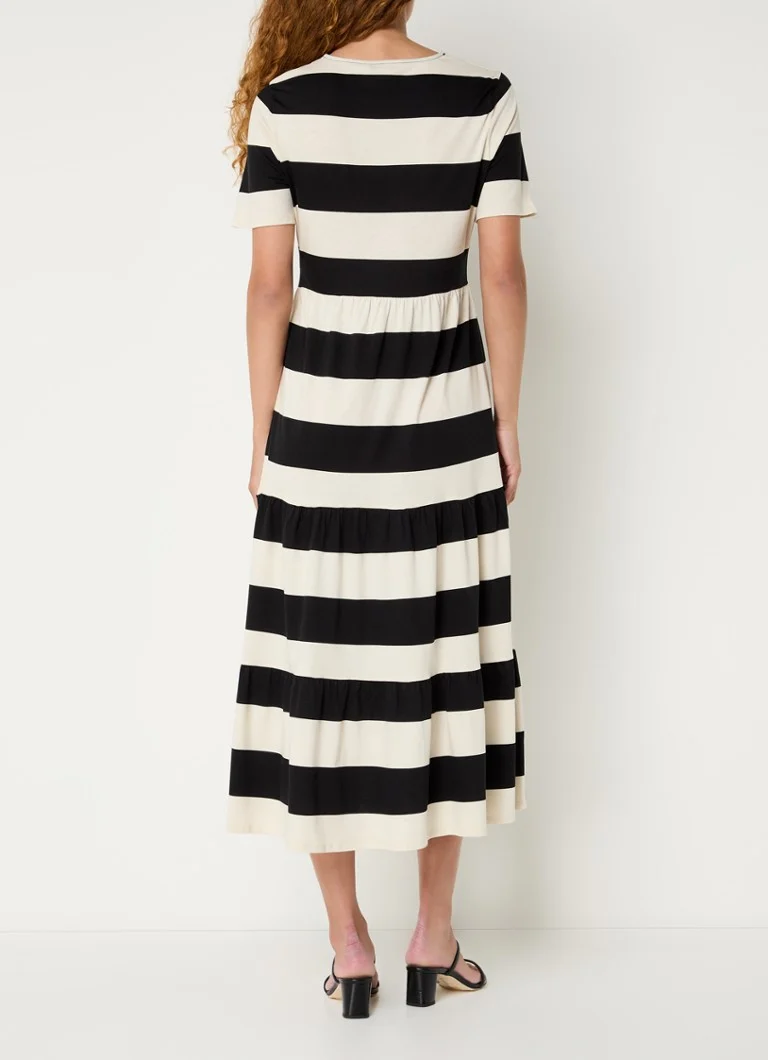 Abito midi Leigh di LKBennett in cotone biologico con righe stampate