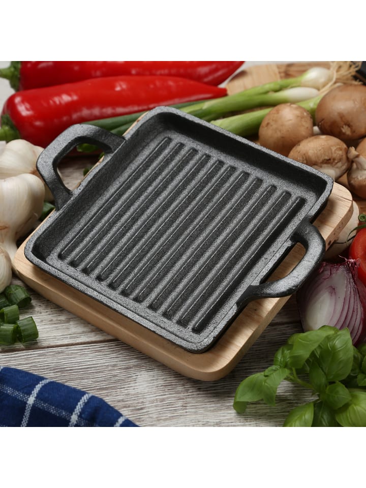 GAUMENKICK Servierpfanne Gusseisenmit 2 Griffen in schwarz - L: 14cm günstig kaufen onesize
