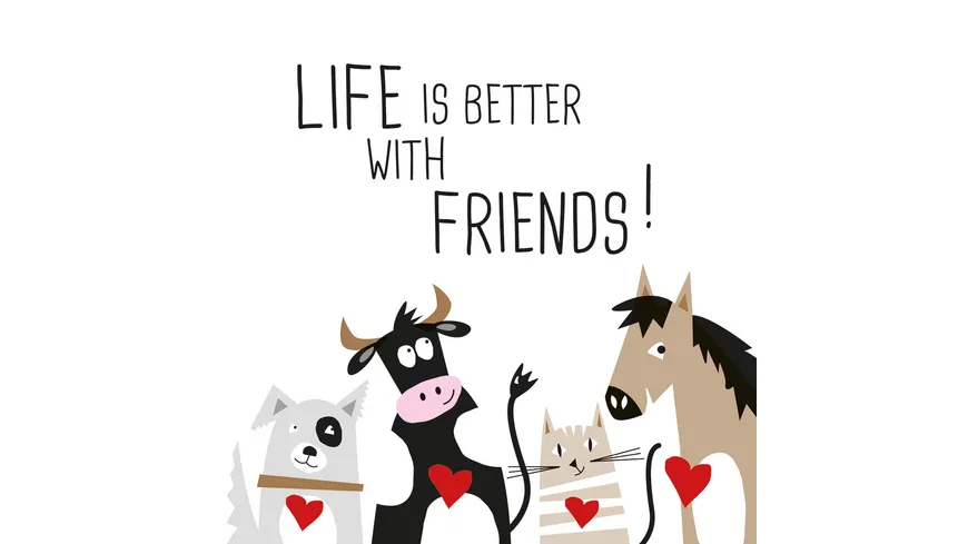 ppd Servietten Life is better with friends 33x33cm