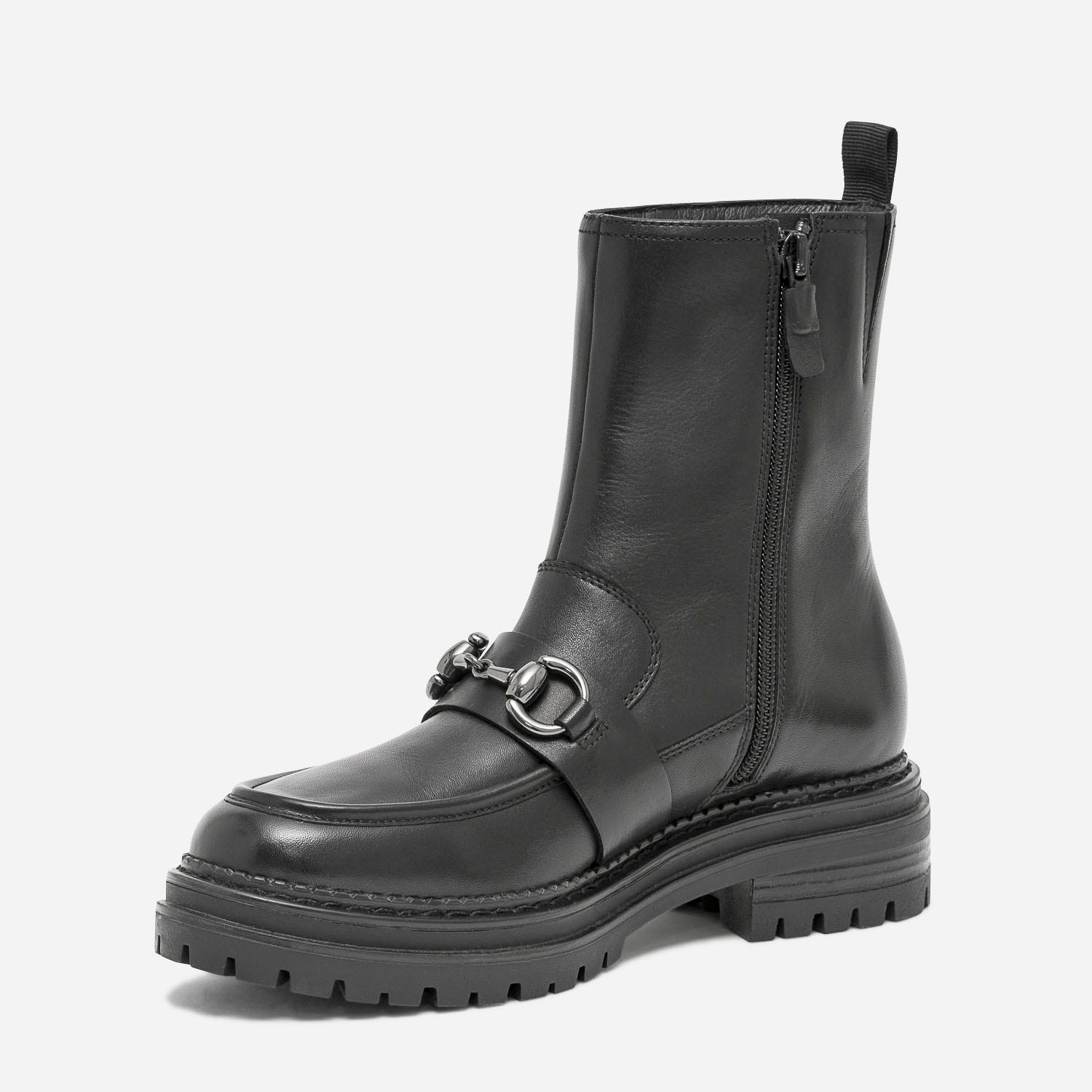 Boots TEXTO noir en cuir avec mors