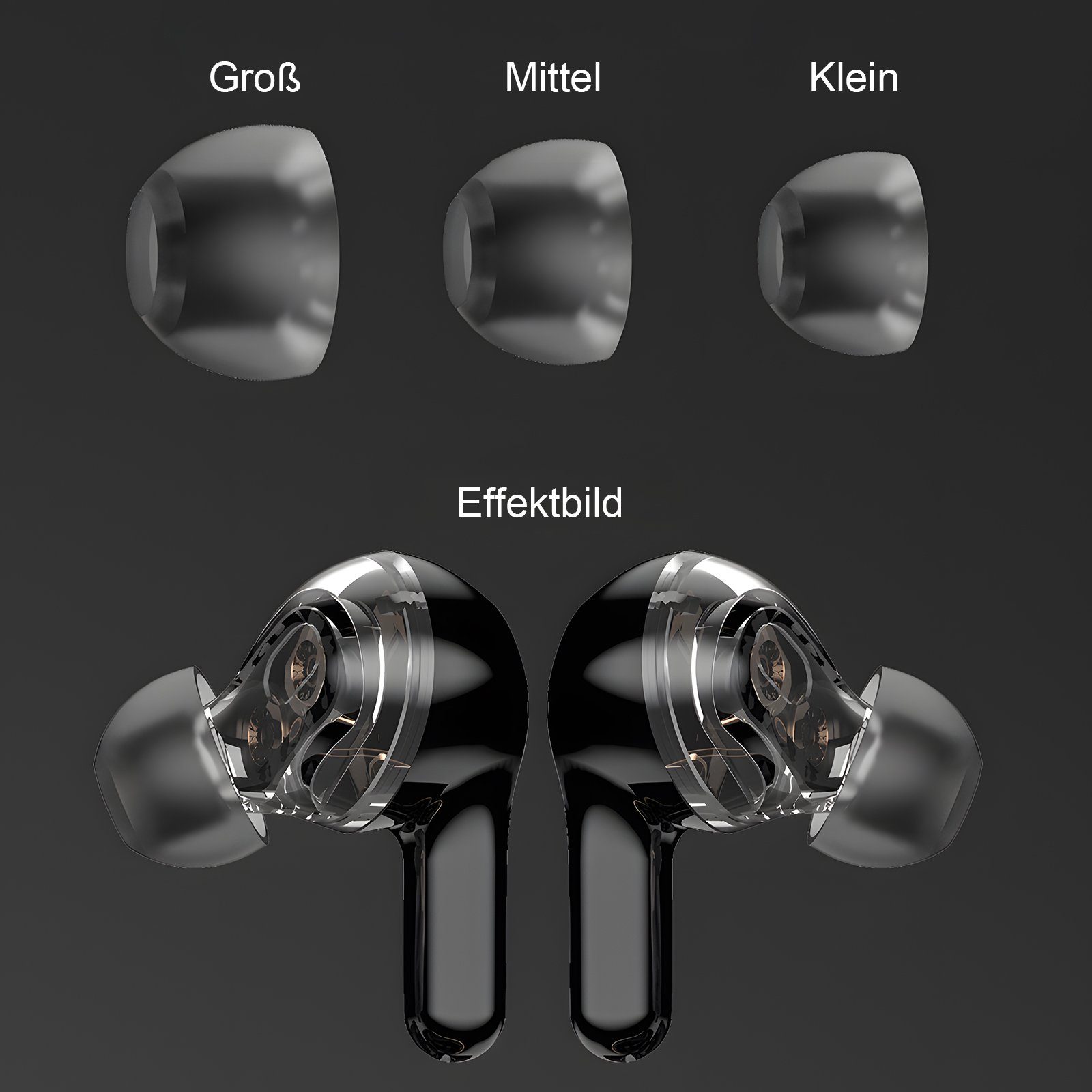 EXTSUD Bluetooth Kopfhörer Kabellos Headset ANC In-Ear-Kopfhörer (Sprachassistent, HIFI-Stereo, Ladefach mit LED-Anzeige, 30-Stunden Standby-Zeit, Rauschunterdrückungsfunktion, Bluetooth 5.2 Gerauschreduzierungsfunktion IPX5, 7 Stunden Musikspielzeit