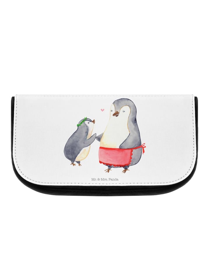 Mr. & Mrs. Panda Kosmetiktasche Pinguin mit Kind ohne Spruch in Weiß günstig kaufen onesize