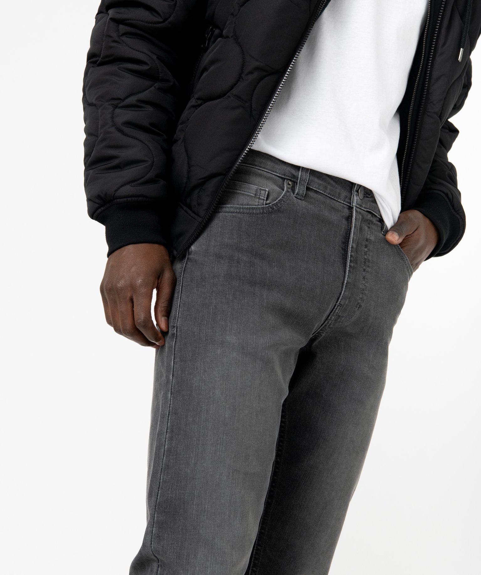 Jean noir droit en coton stretch homme stone | GEMO