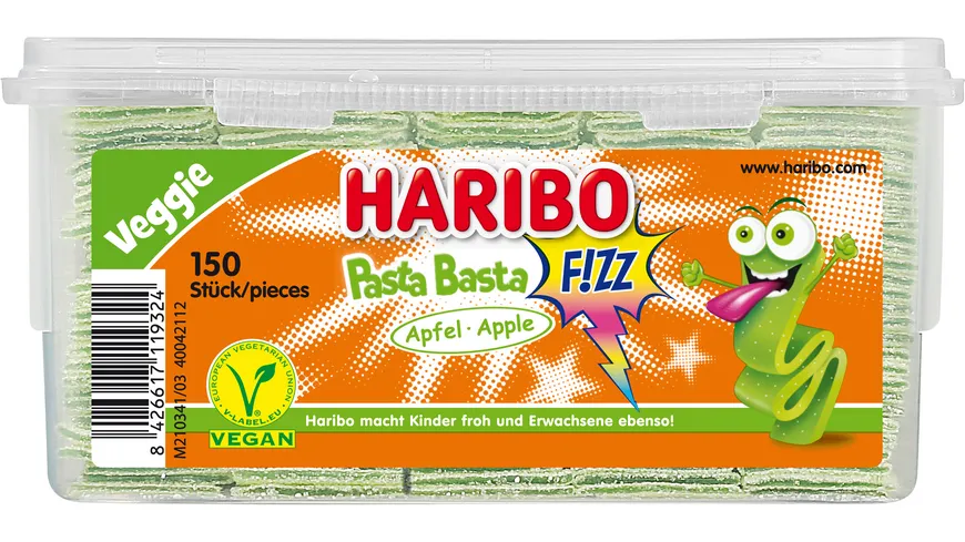 Haribo Fruchtgummi Pasta Basta Apfel Sauer Veggie 1125 g