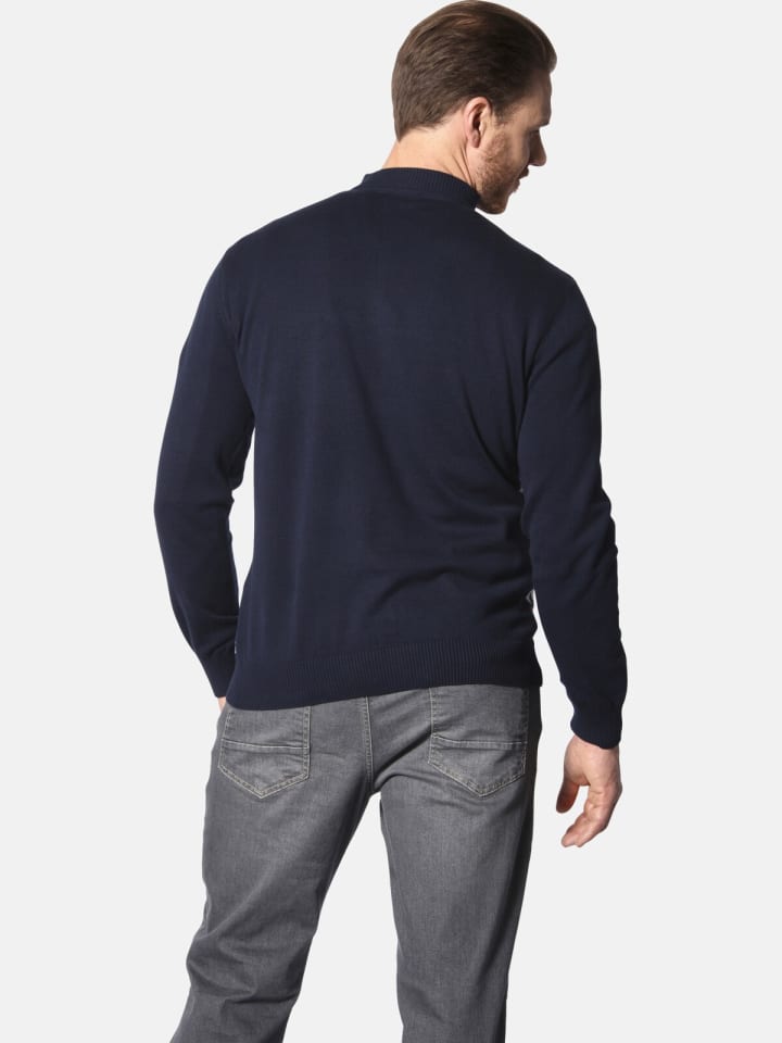 Jan Vanderstorm Pullover ERIKVALD in dunkelblau gemustert günstig kaufen