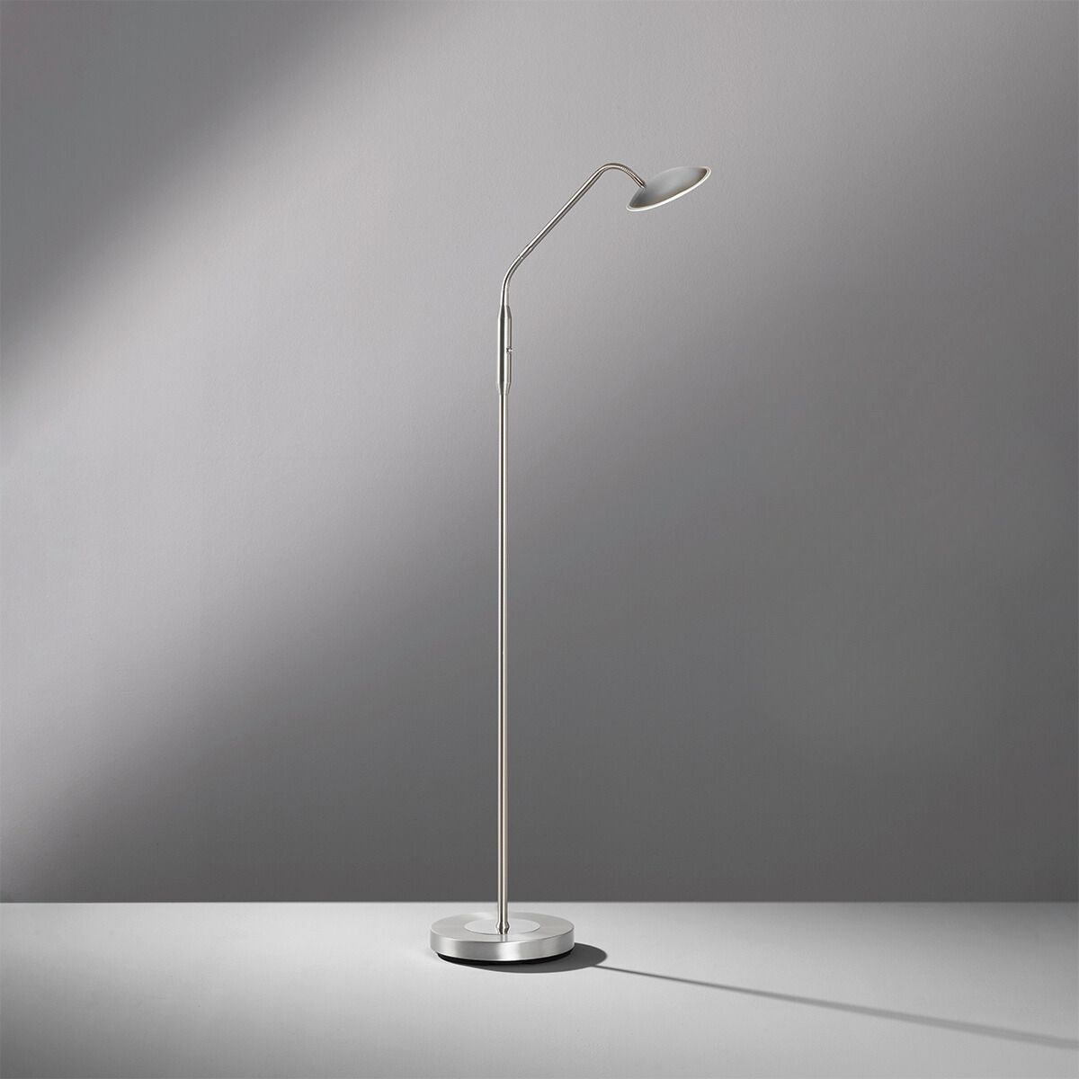 Fischer & Honsel 1-flg LED Stehleuchte Tallri Nickelfarben