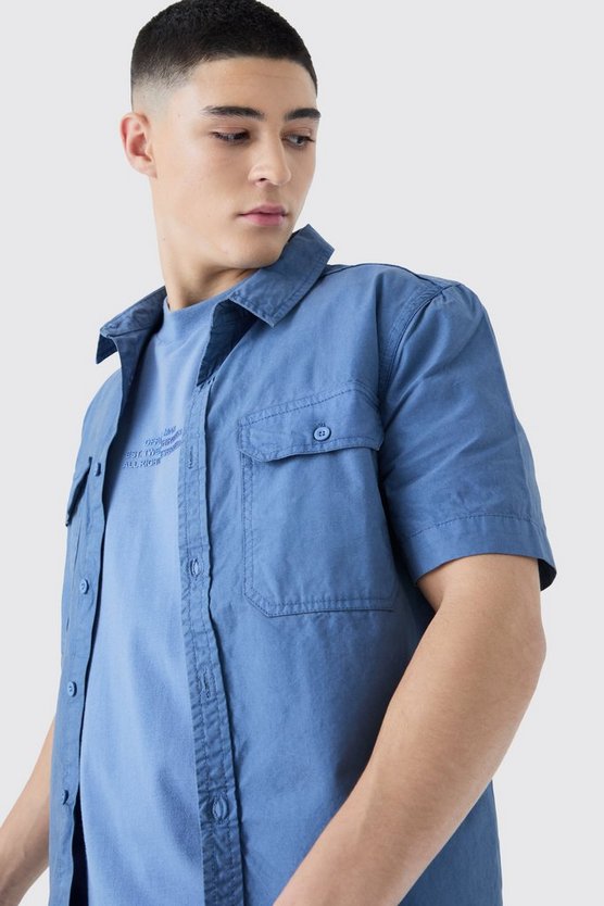 Kurzärmliges Twill Hemd