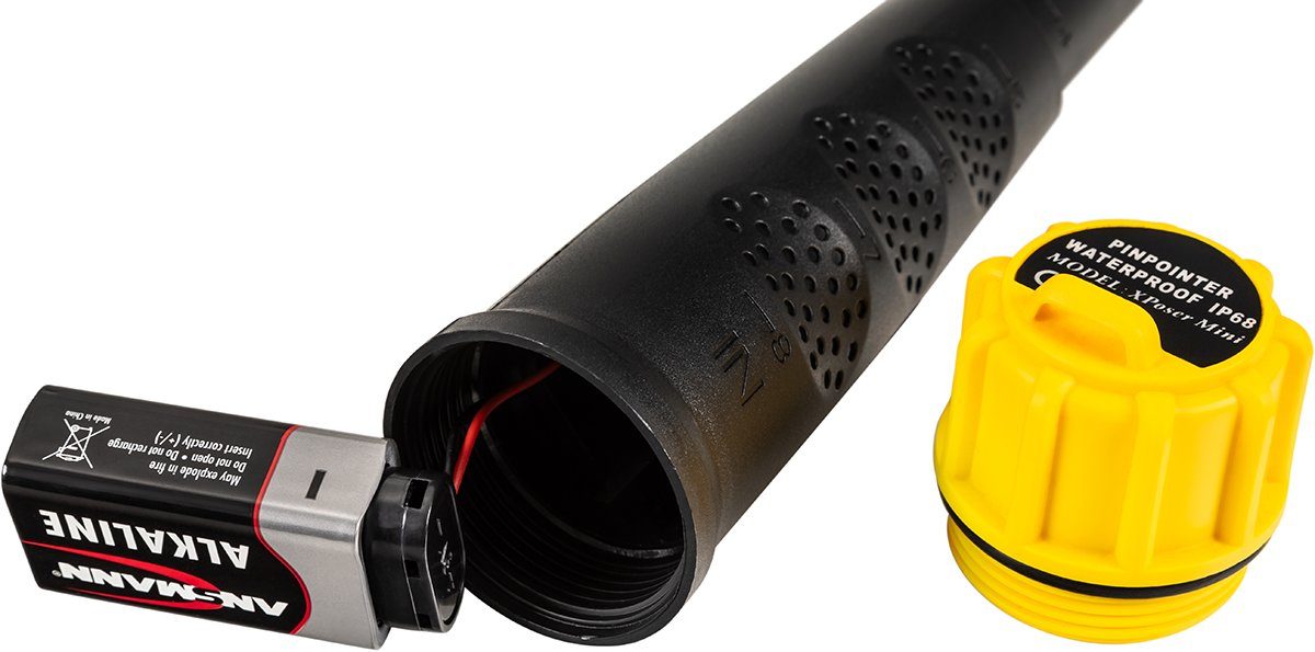 Craftfull Metalldetektor 360° Metallsuchgerät Pinpointer XPoser Mini inkl. Transporttasche, mit Gürtel-Holster, Sondeln bis 11 cm Tiefe, 3 Modi, LED-Lampe