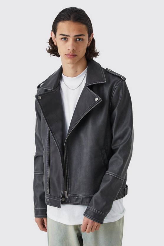 PU-Bikerjacke