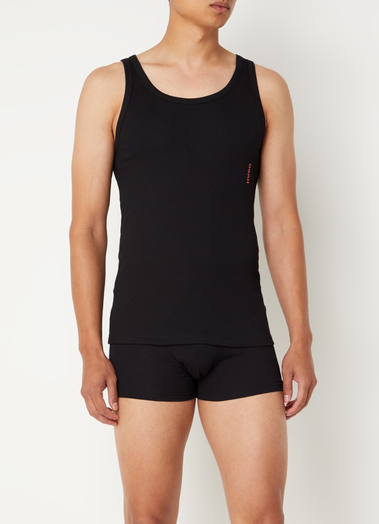 HUGO BOSS Cotton tank top with logo in 2-pack