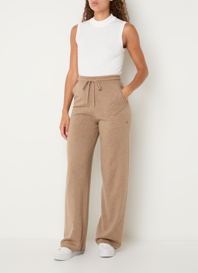 Pantaloni de trening MaxMara Rino cu talie înaltă și croială dreaptă, confecționați dintr-un amestec de cașmir.