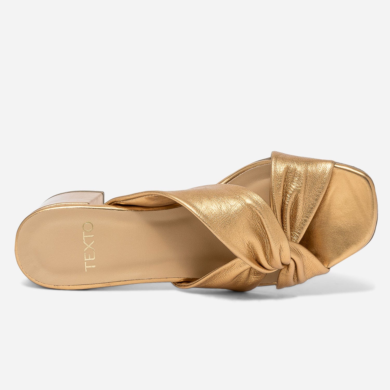 Mule TEXTO cuivrée en cuir à brides souples