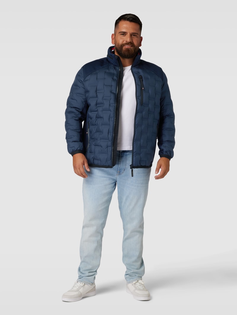 PLUS SIZE Steppjacke mit Brusttasche Modell 'Hybrid' in marineblau