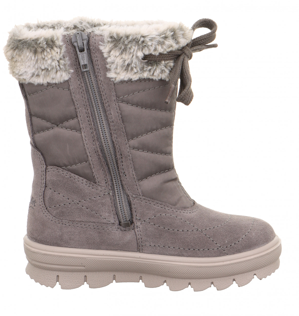 FLAVIA - Grau Stiefel mit Reißverschluss