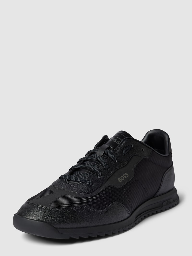 Sneaker mit Label-Print Modell 'Zayn' in schwarz