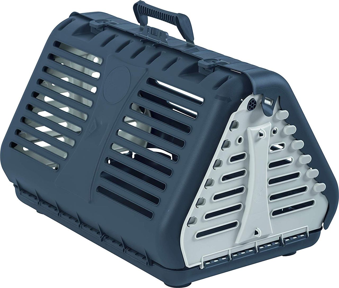 Rotho Babydesign Rotho MyPet Toby Faltbare Transportbox für Katzen, kleine Hunde und Kleintiere, anthrazit/weiss