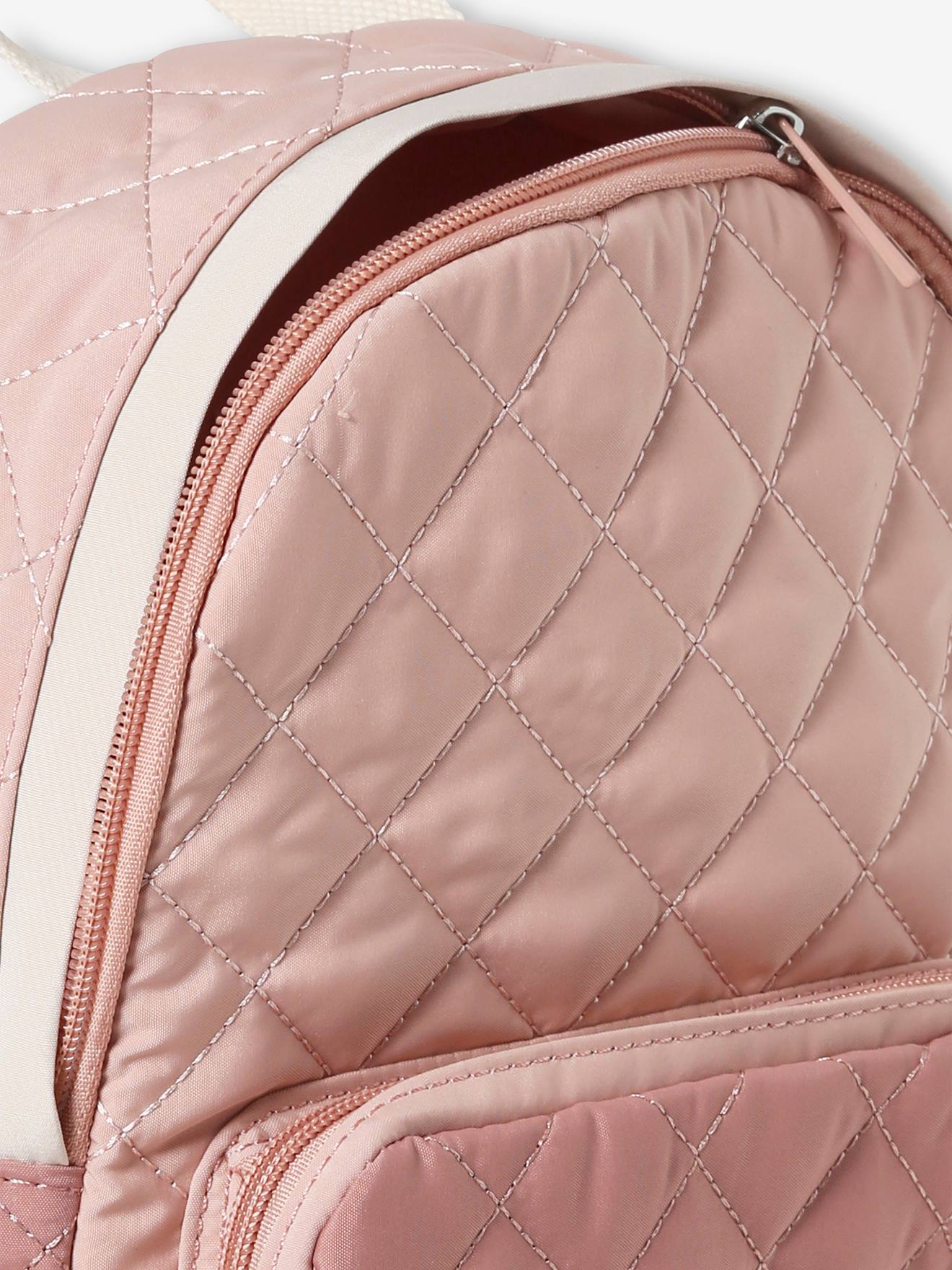 Sac à dos matelassé maternelle fille rose pâle