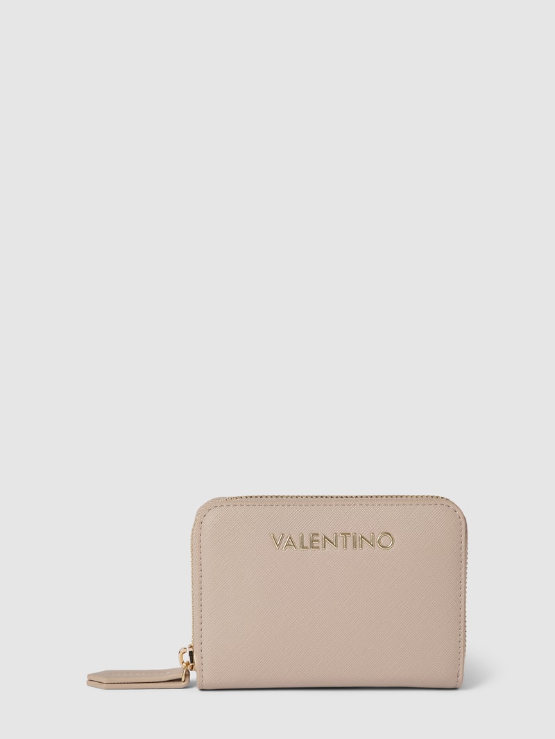 Portemonnaie mit Label-Detail Modell 'ZERO' in beige