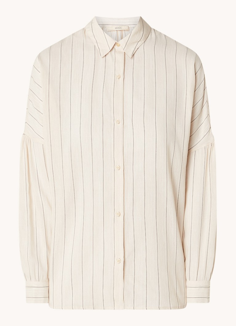 Camicetta oversize di Sessùn Botan in misto lino a righe.