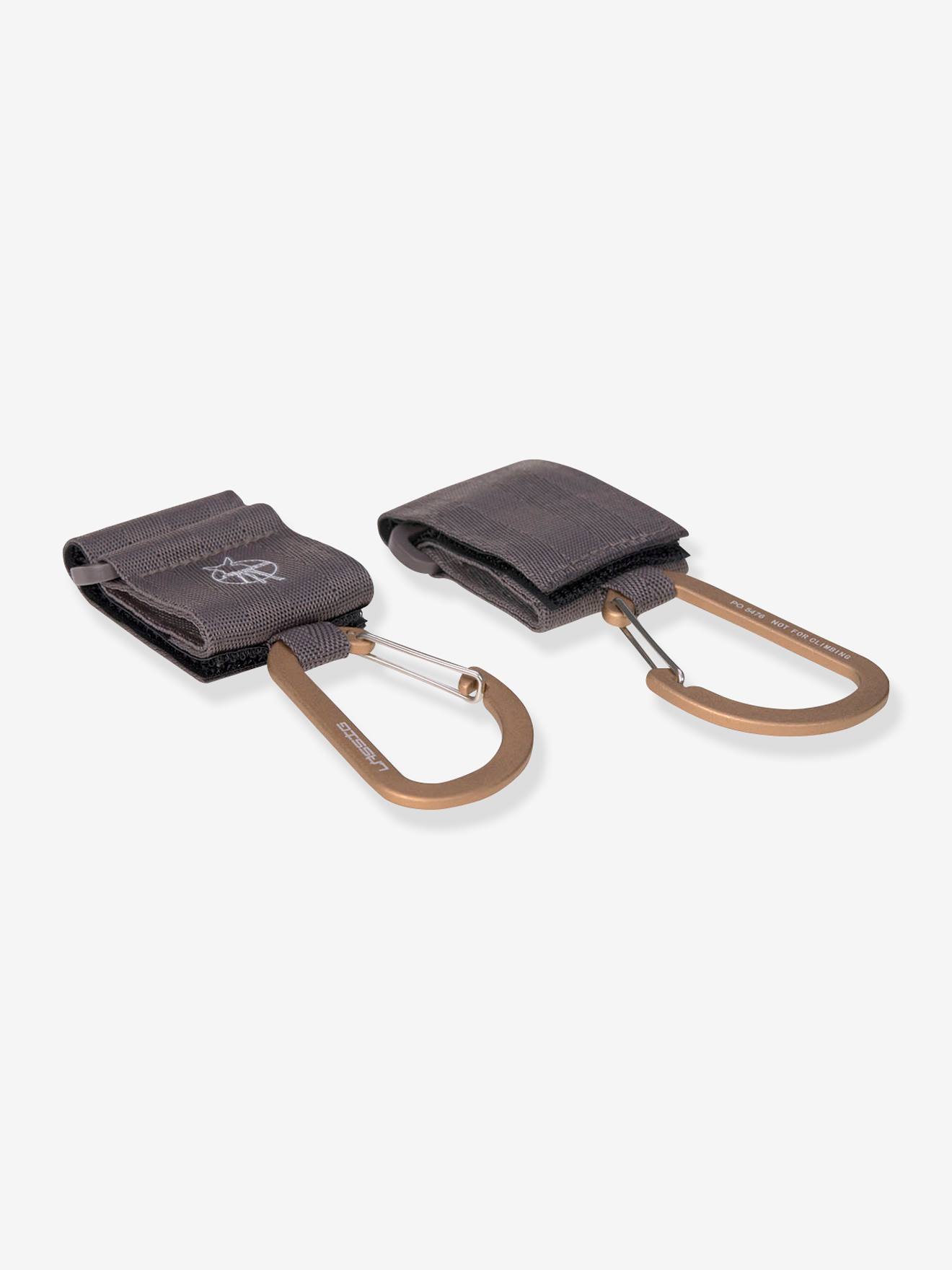 Lot de 2 attaches poussette Lässig avec mousqueton anthracite