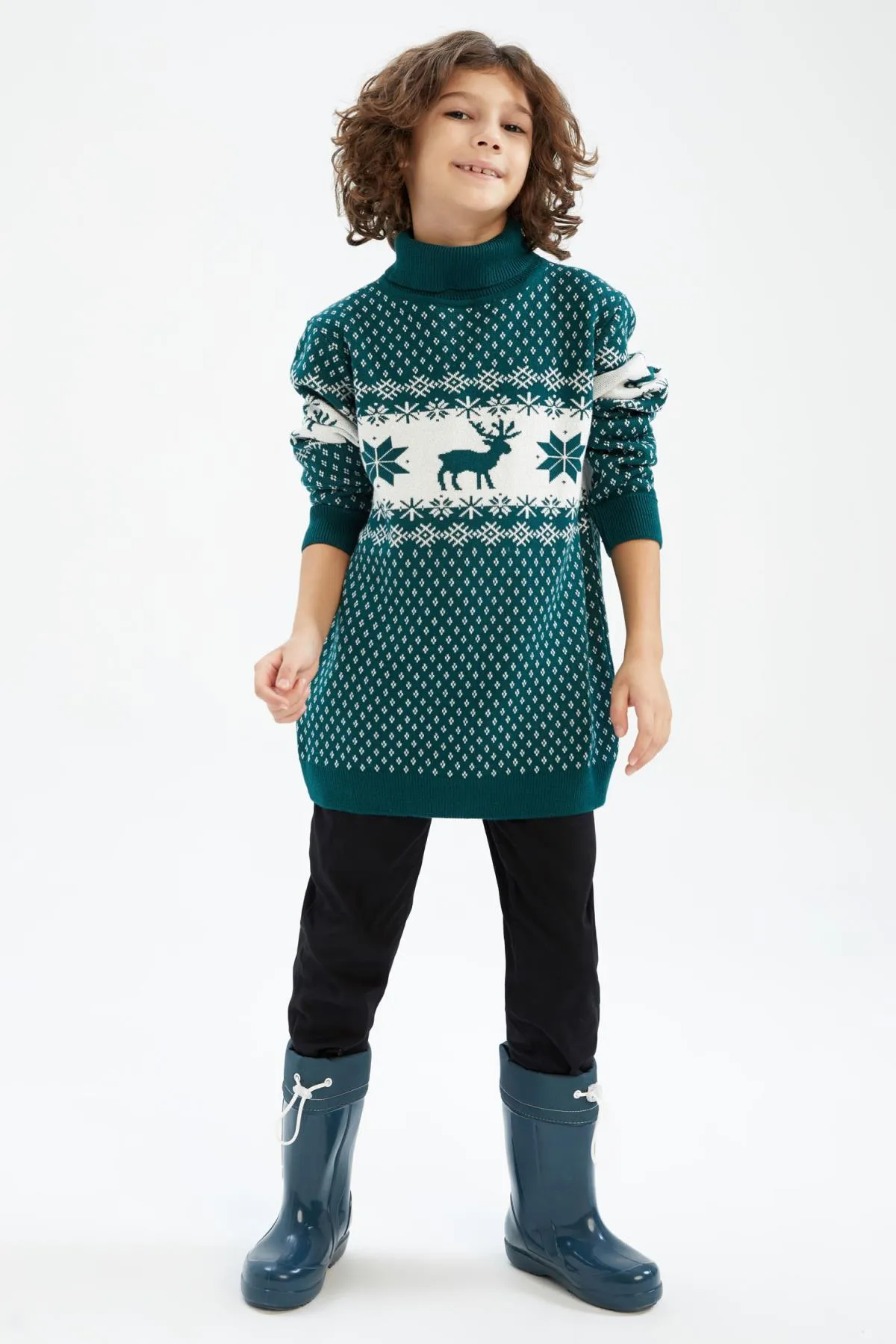DeFacto  Rollkragenpullover mit Weihnachtsmotiv für Jungen