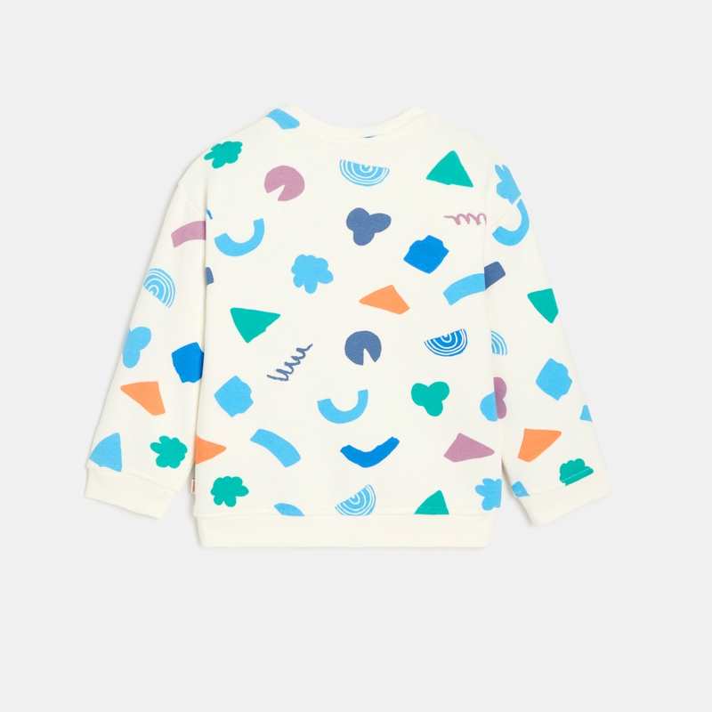 Sweat bébé garçon molleton motifs géométriques blanc Catimini