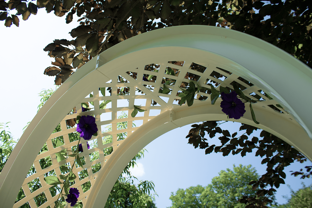 KHW KHW Gartenbank Amsterdam mit 2 Pflanzkästen, Rosenbogen und Spalier, weiß
