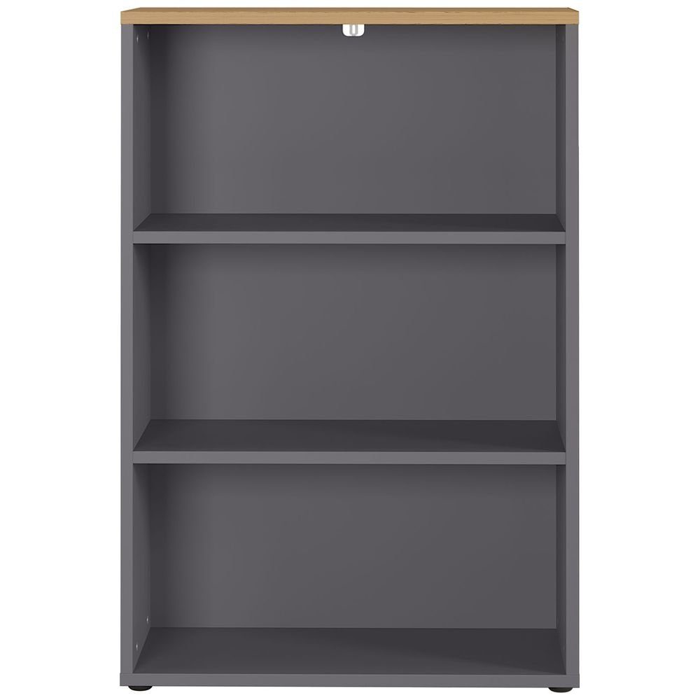 Lomadox Aktenregal AURAY-01, 80cm Graphit/Grandson-Eiche-Nb. B/H/T ca. 80/120/40cm