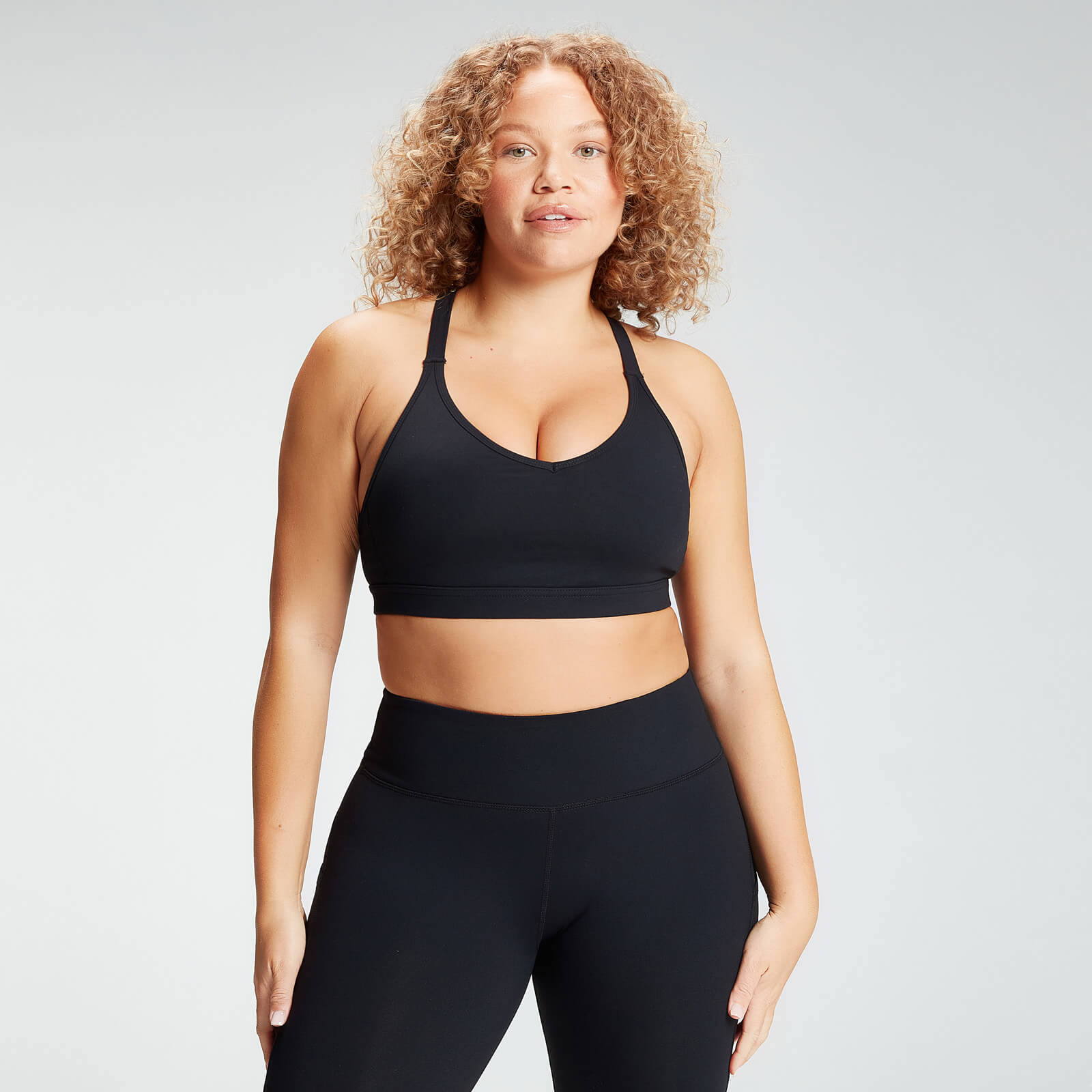 Brassière de sport MP Power en résille pour femmes – Noir